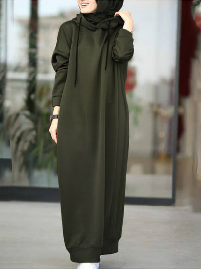 Long Sleeve Maxi Hoodie Dress for Women