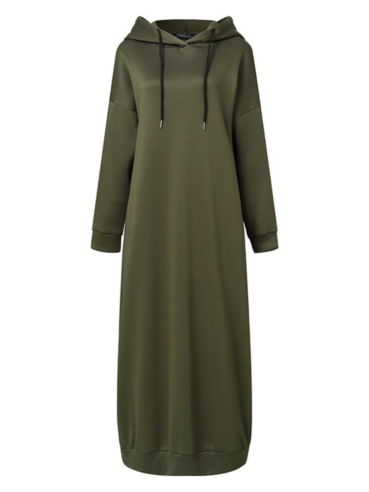 Long Sleeve Maxi Hoodie Dress for Women