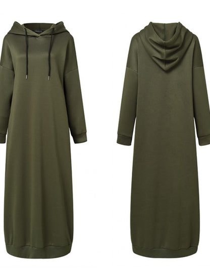 Long Sleeve Maxi Hoodie Dress for Women