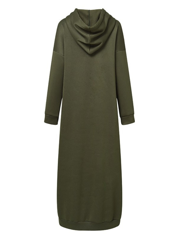 Long Sleeve Maxi Hoodie Dress for Women