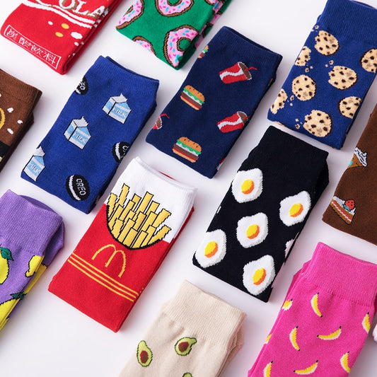 Funny Cute Cartoon Fruits Women Socks