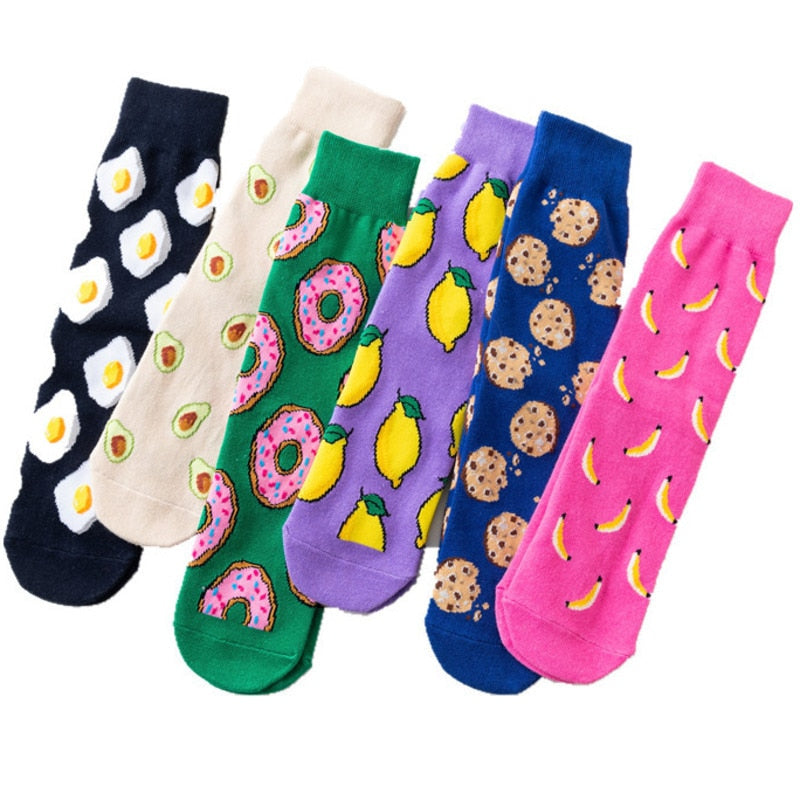 Funny Cute Cartoon Fruits Women Socks