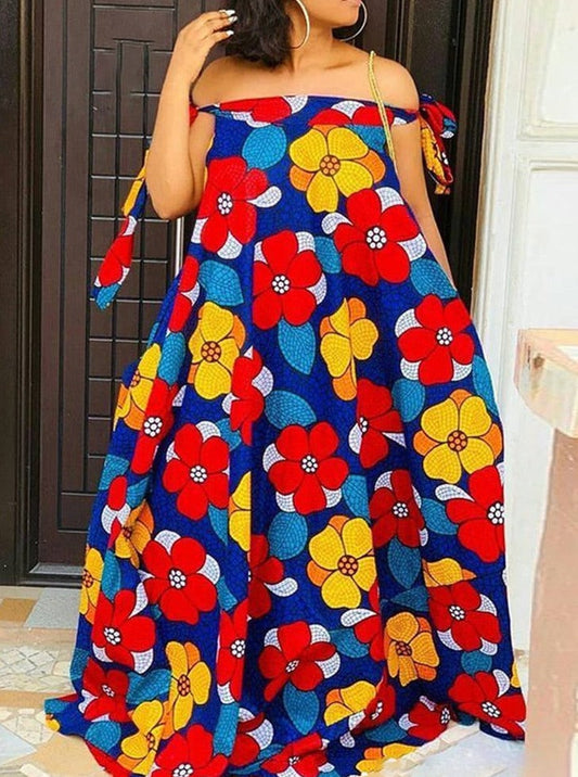 Floral Printed Long Maxi Summer Dress