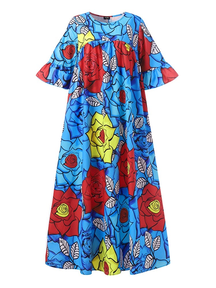 Floral Printed Long Maxi Summer Dress