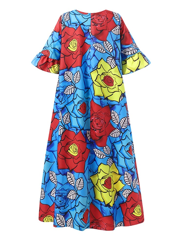 Floral Printed Long Maxi Summer Dress