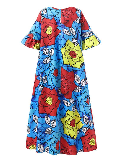 Floral Printed Long Maxi Summer Dress