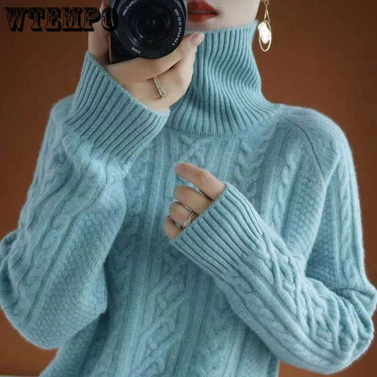 Autumn Knitted Turtleneck Sweater for Women