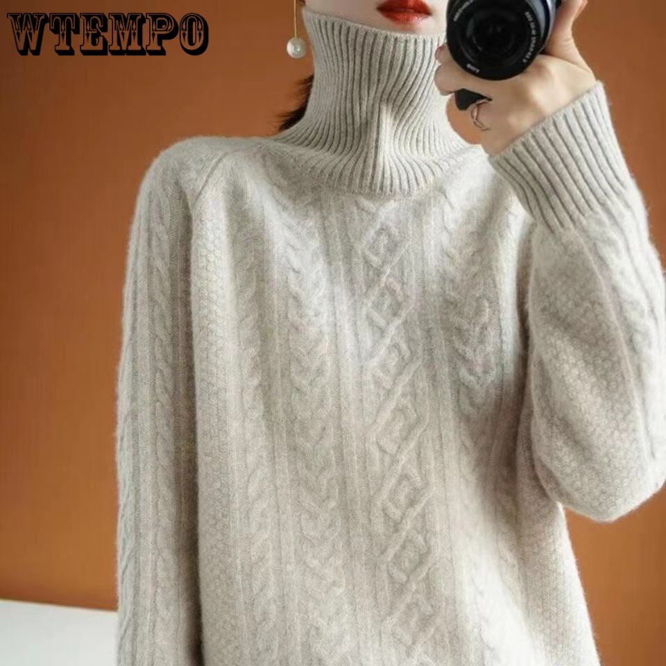 Autumn Knitted Turtleneck Sweater for Women