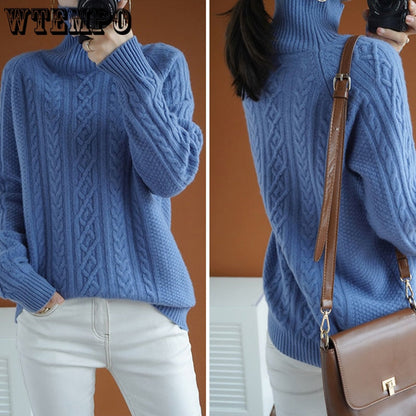 Autumn Knitted Turtleneck Sweater for Women