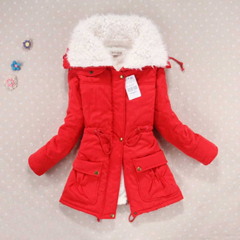 Women Winter Jacket Thick Hooded Long Down Jacket - Azahshopping