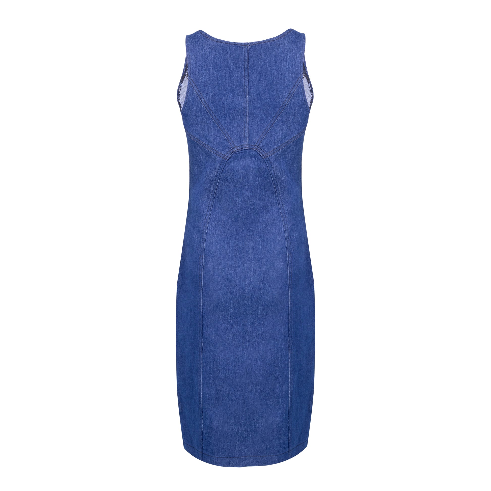 Sleeveless Slim Zipper Jeans Dress - Azahshopping