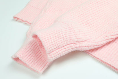 Button Loose Knitted Top Sweater for Women