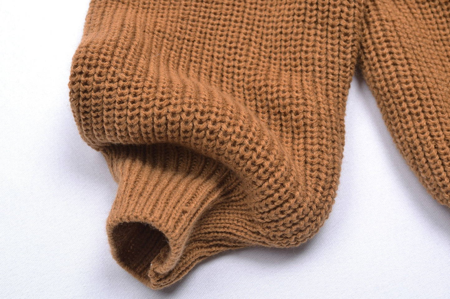 Lantern Sleeve with Collar Zipper Sweater
