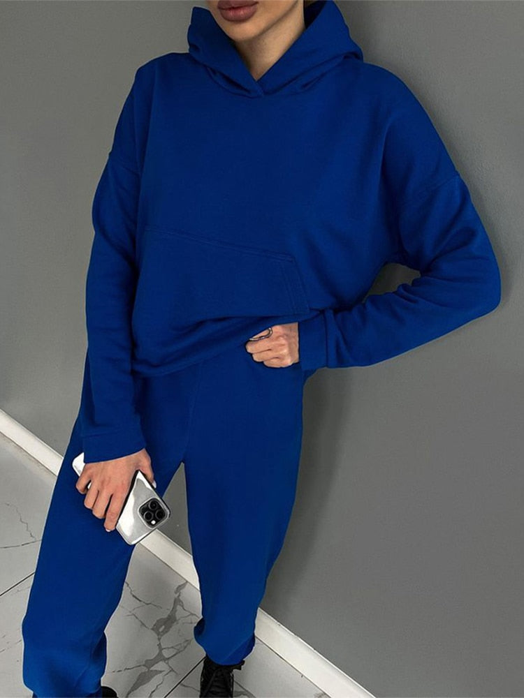 Hoodie Tops Two Piece Set Oversized Tracksuit Sets