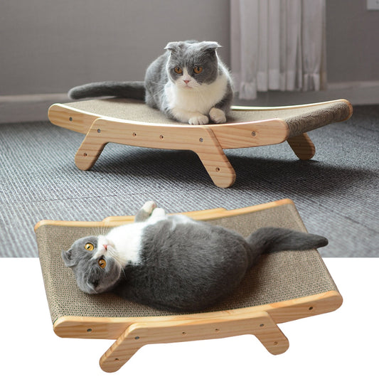 Wooden Cat Scratcher Scraper Detachable Lounge Bed 3 In 1 Scratching Post For Cats Training Grinding Claw Toys