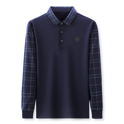 Solid Long Sleeve Polo Shirt for Men