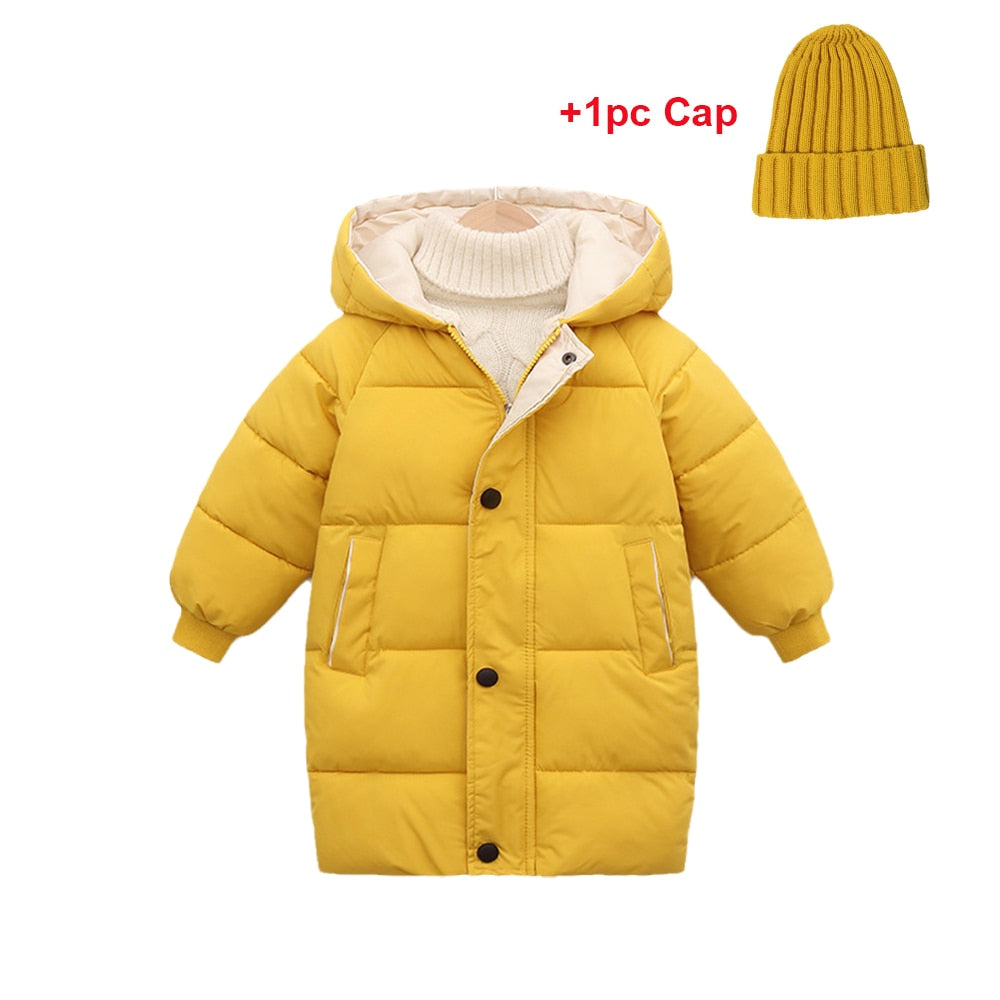 Cotton-padded Hooded Winter Down Jackets for Boys