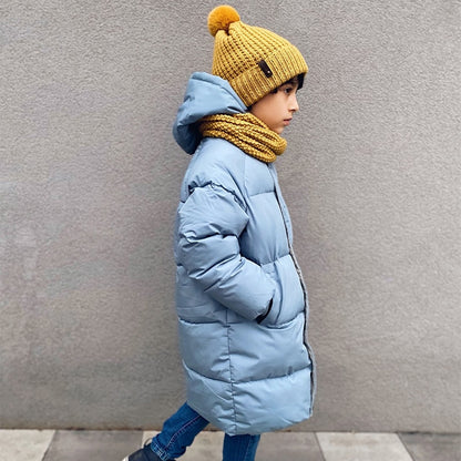 Cotton-padded Hooded Winter Down Jackets for Boys