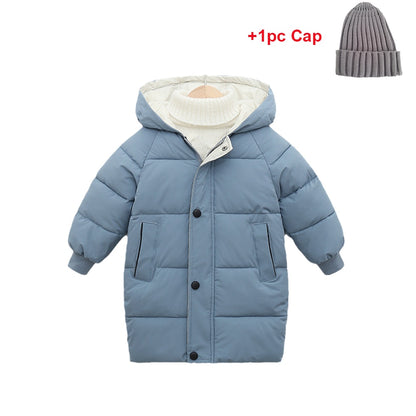 Cotton-padded Hooded Winter Down Jackets for Boys