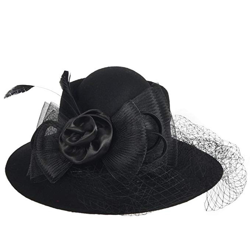 Women Fascinators Wide Brim Cocktail Hat