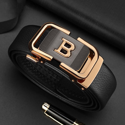 Leather Letter Automatic Buckle Belt |