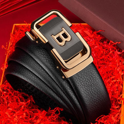 Leather Letter Automatic Buckle Belt |