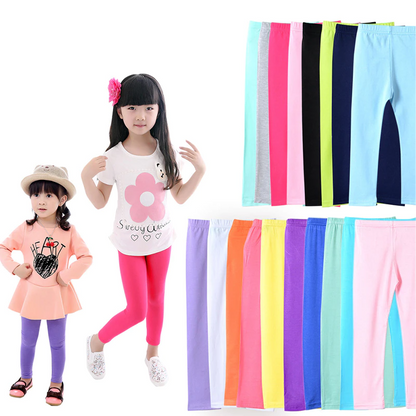 Soft Elastic Modal Cotton Kids Leggings Candy Color