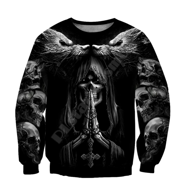 Skull Tattoo 3D All Over Printed Mens Sweatshirt Unisex Zip Pullover Casual Hoodies