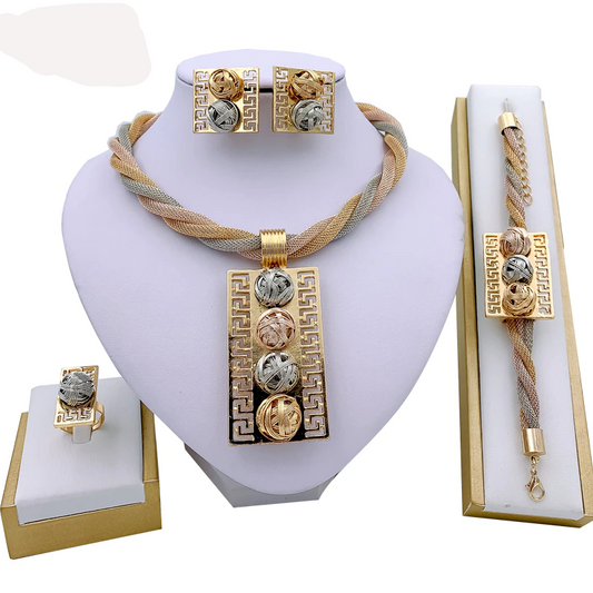 African Tassel Bridal Jewelry Set