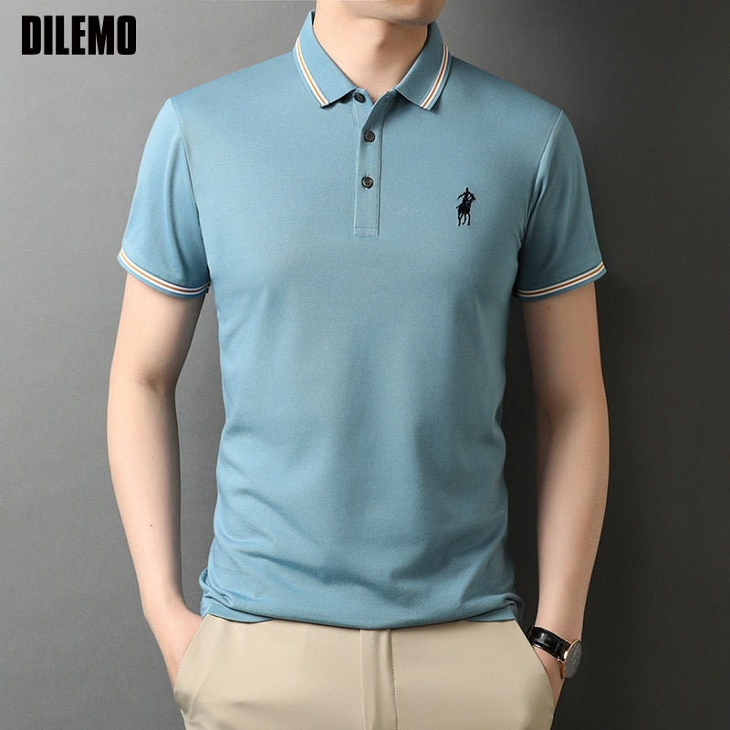 Mens Polo Shirts With Short Sleeve Turn Down Collar