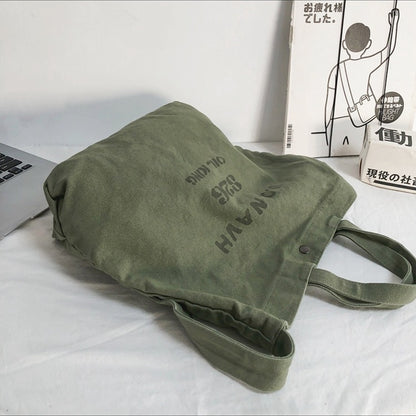 Female Big Capacity Canvas Fabric Crossbody