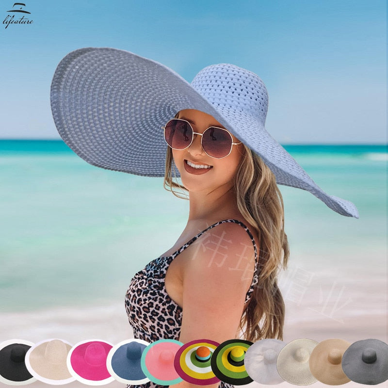 70cm Oversized Wide Brim Sun Hat Travel Large