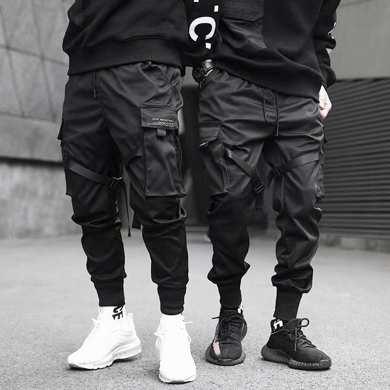 Ribbons Harem Joggers Men Cargo Pants