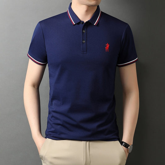 Mens Polo Shirts With Short Sleeve Turn Down Collar