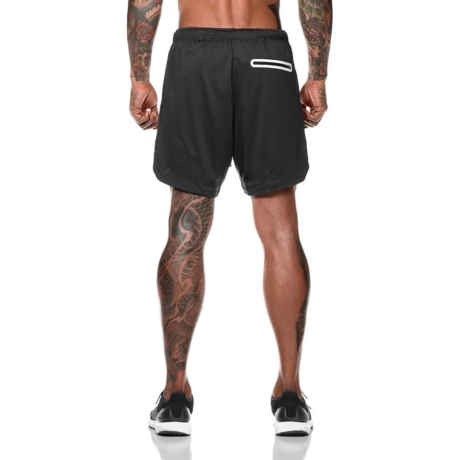 Double pocket Sport Shorts Men Sportswear