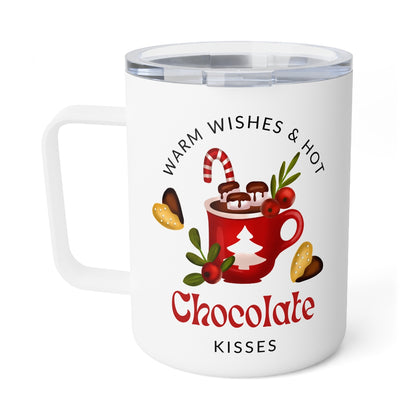 Warm Wishes & Hot Chocolate Kisses Insulated Coffee Mug, 10oz