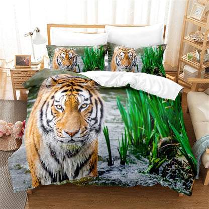 Lion, Tiger, Leopard Bedding Set Boy Duvet Cover Set 3d Bed Linen Fashion Print Comforter Cover - Duvet Cover Set