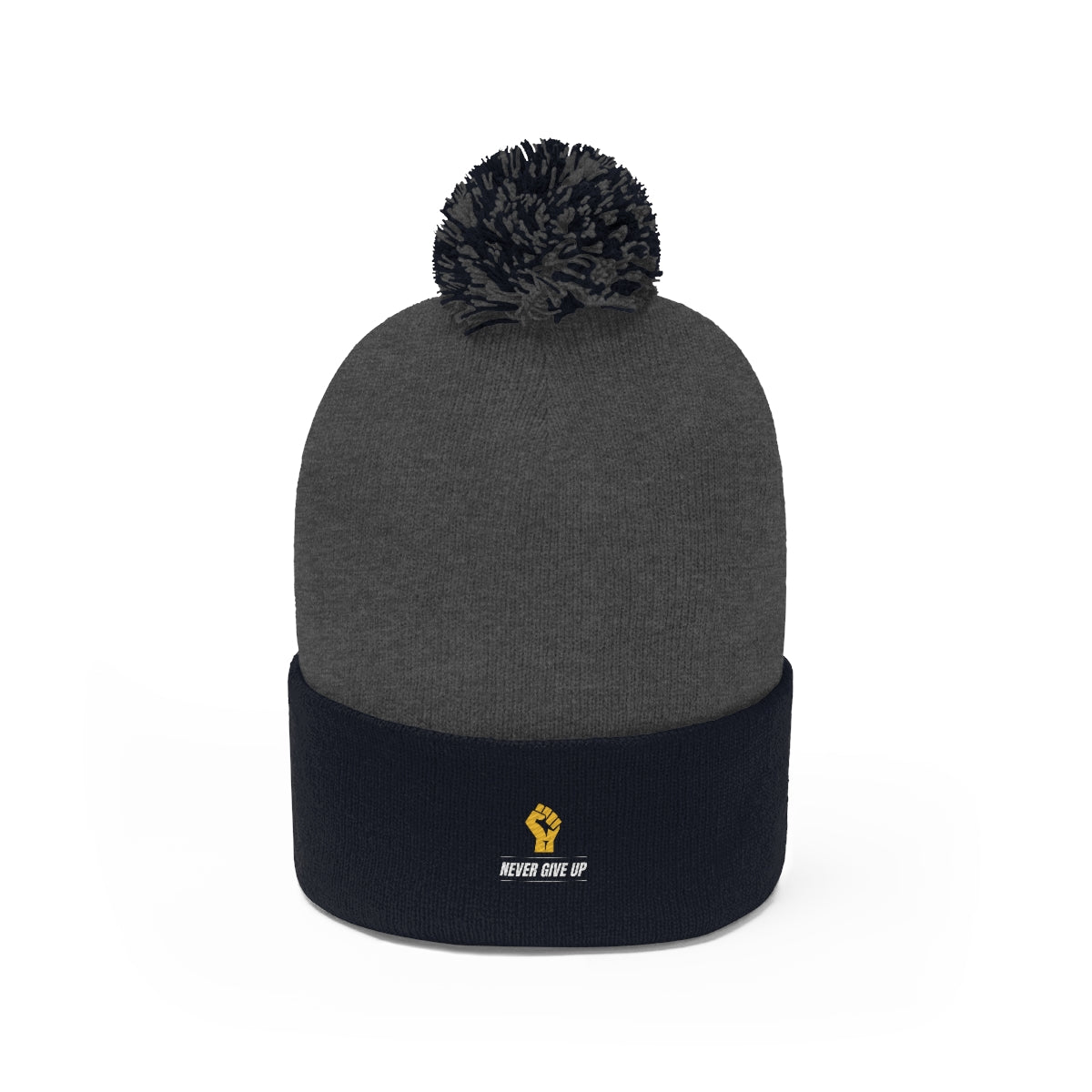 Never Give Up Pom Pom Beanie by Azah Shopping