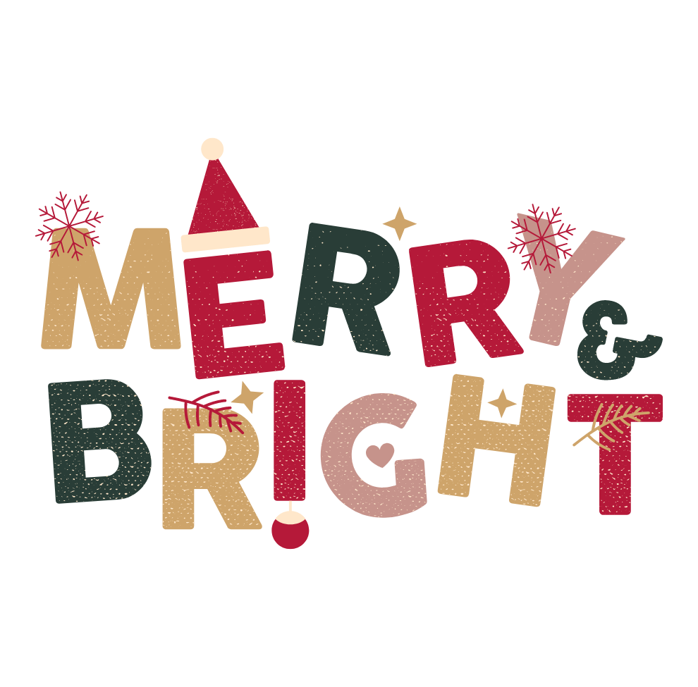 Red Green Gold Festive Colorful Merry & Bright Chrirtmas Ceramic Mug 11oz