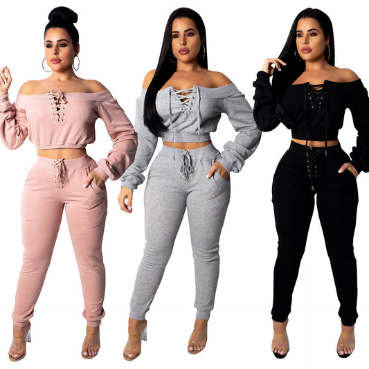 Tracksuit For Women Two Piece Set Long Sleeve Hoody Pants 2 Piece Set For Female