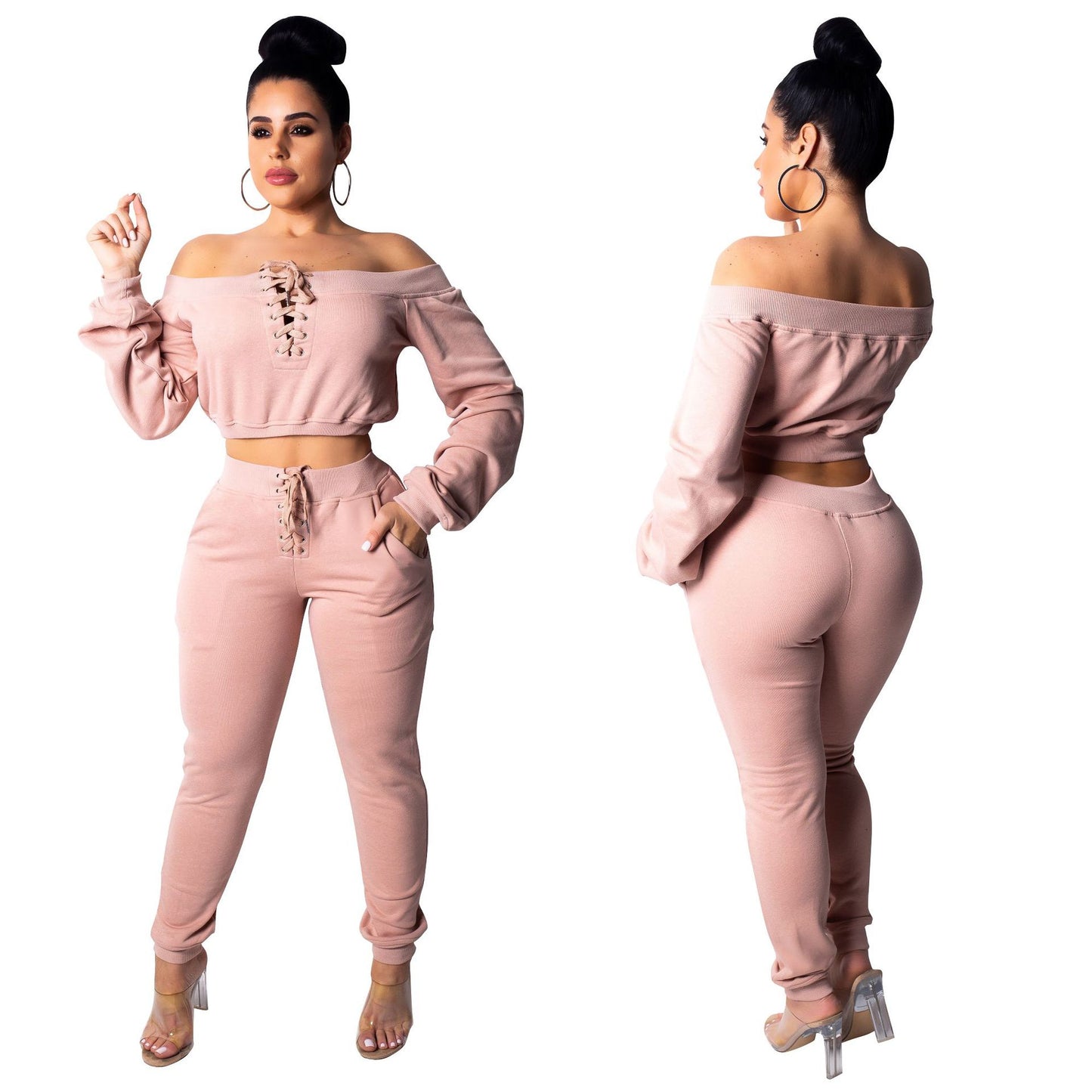 Tracksuit For Women Two Piece Set Long Sleeve Hoody Pants 2 Piece Set For Female