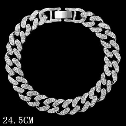 Hip Hop Iced Out Chunky Cuban Chain Anklets For Women