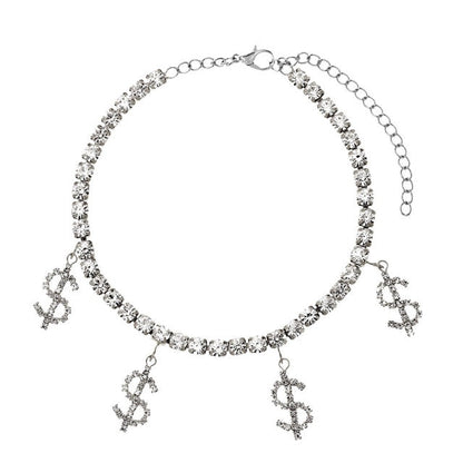 Trendy Shining Cute Butterfly Crystal Tennis Anklet for Women