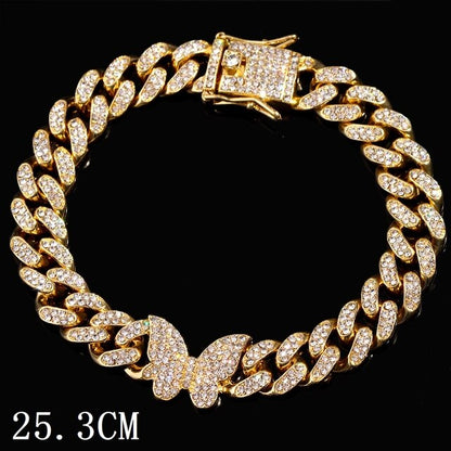 Hip Hop Iced Out Chunky Cuban Chain Anklets For Women