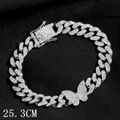 Hip Hop Iced Out Chunky Cuban Chain Anklets For Women