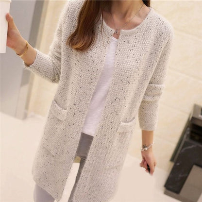 Winter Warm Cardigan Solid Color Knitted Sweater - Azahshopping