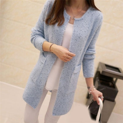 Winter Warm Cardigan Solid Color Knitted Sweater - Azahshopping