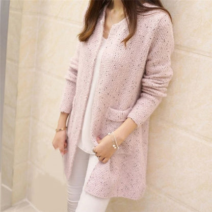 Winter Warm Cardigan Solid Color Knitted Sweater - Azahshopping