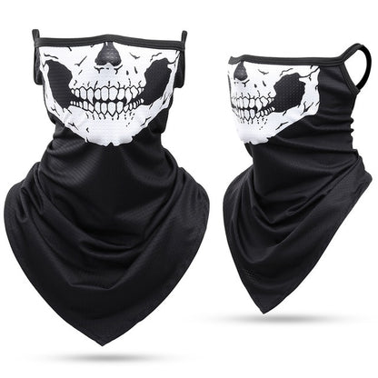 Skull Bandana Hanging Ear Triangle Face Mask Cycling