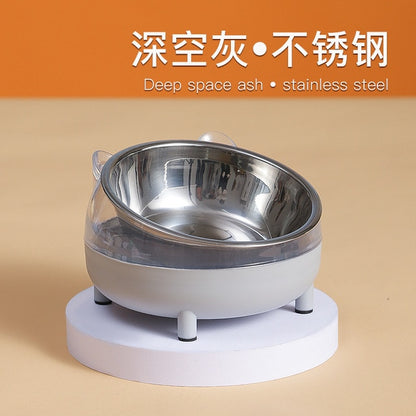 Stainless Steel Cat Bowl Non Slip Base Cat Food Drinking Water Feeder